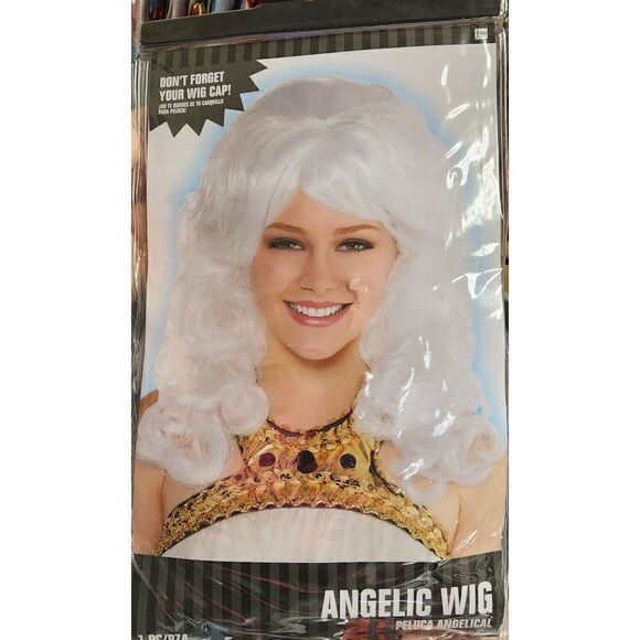 Amscan Angelic Wig Platinum Curls Halloween Hair Costume Dress Up Cosplay New - Picture 1 of 3